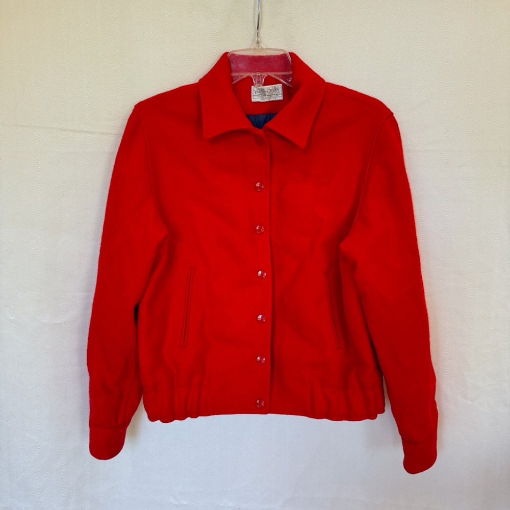 Vintage Pendleton Red Wool Snap Front Thinsulate … - image 5